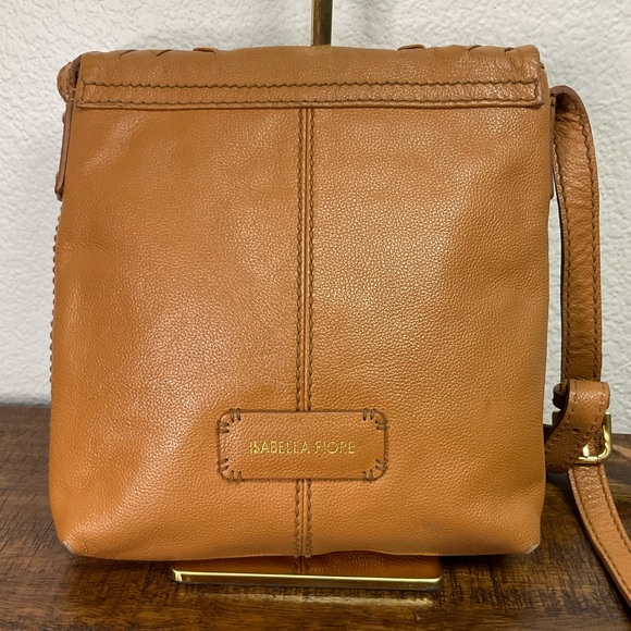 Genuine vintage ISABELLA FIORE tan leather crossbody shoulder bag tassel - Picture 2 of 12